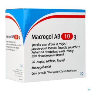 Packshot Macrogol AB 10g Pdr Voor Drank Zakje 20