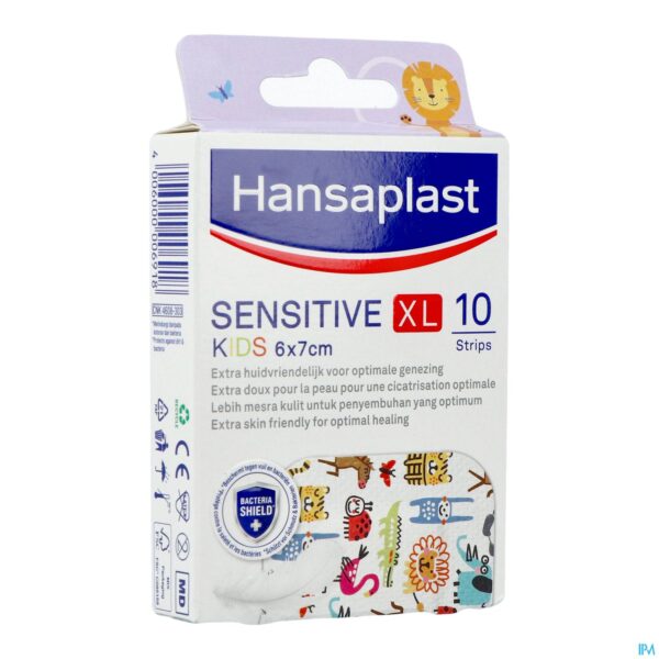 Packshot Hansaplast Sensitive Kids Xl 6x7cm Strips 10
