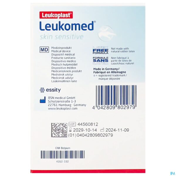 Packshot Leukomed Skin Sens. 5cmx7,2cm 10