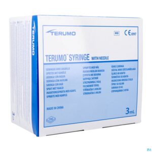 Packshot Terumo Spuit 3ml + Naald 23g 1 St 25x6mm 100