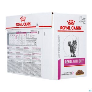 Packshot Royal Canin Cat Renal Beef Pouch Wet 12x85g