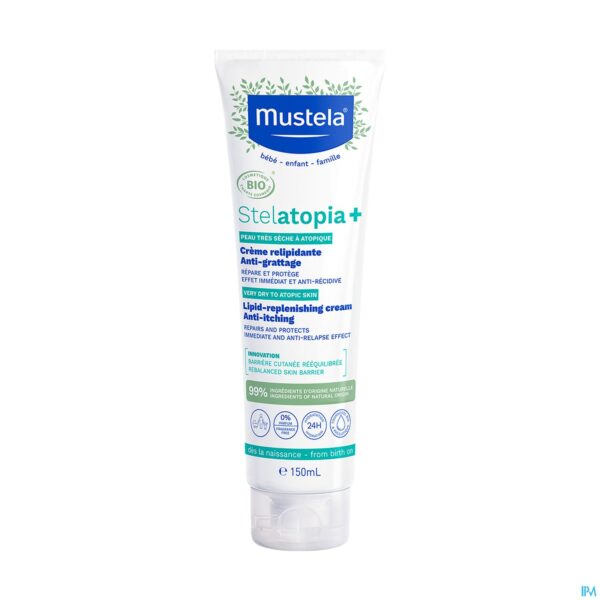 Packshot Mustela Pa Stelatopia+ Herstellende Cr A/jeuk150ml