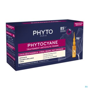 Packshot Phytocyane Traitement Chute Reactionnel. Amp12x5ml