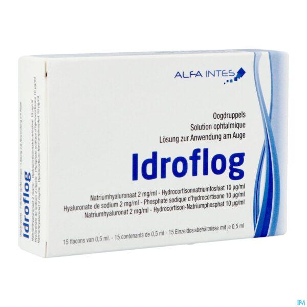 Packshot Idroflog Oogdruppels Fl 15x0,5ml