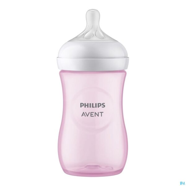 Productshot Philips Avent Natural 3.0 Zuigfles Roze 260ml