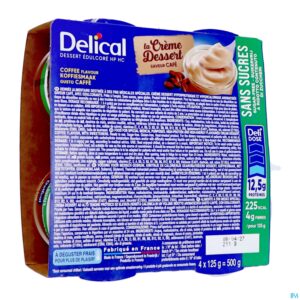 Packshot Delical Creme Dessert Hp-hc Z/suiker Cafe 4x124g