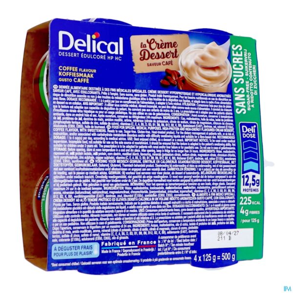 Packshot Delical Creme Dessert Hp-hc Z/suiker Cafe 4x124g