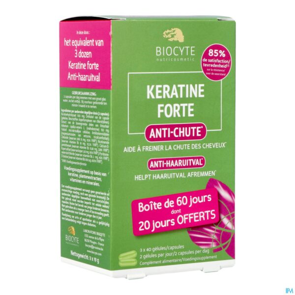 Packshot Biocyte Keratine Forte Haaruitval Caps 120