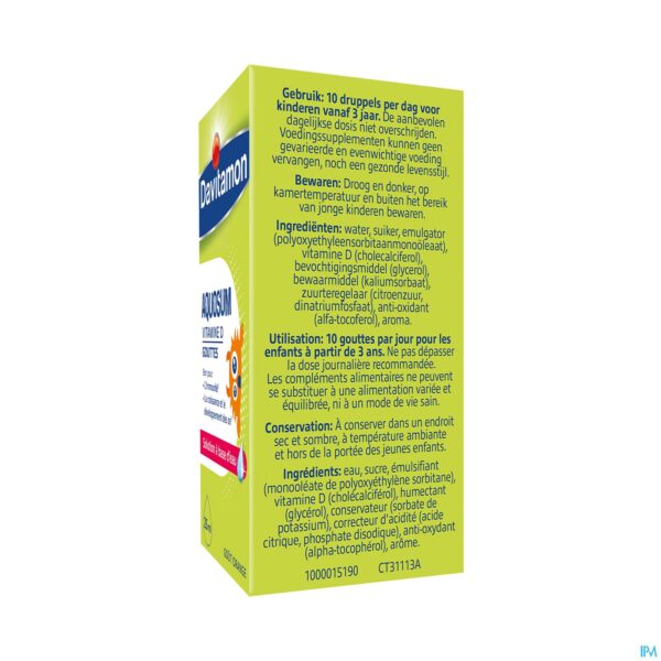 Packshot Davitamon Vitamin D Aquosum Druppels 25ml