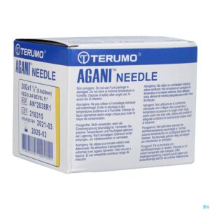 Packshot Terumo Naald Agani 20g 1 1/2 Rb Geel 100
