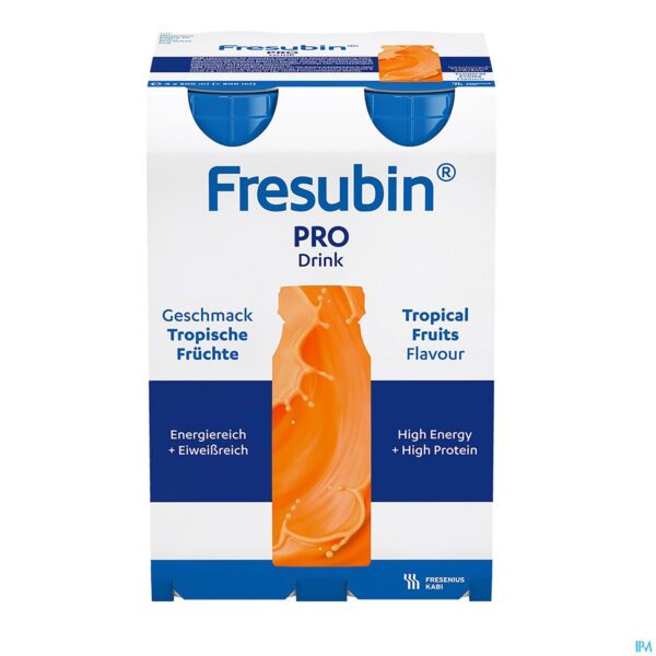 Packshot Fresubin Pro Drink Tropische Vruchten Fl 4x200ml