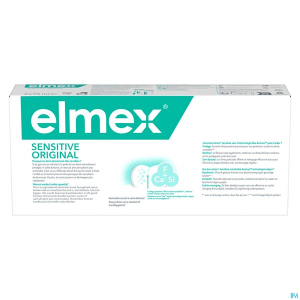 Packshot Elmex Sensitive Original Tandpasta Tube 2x75ml