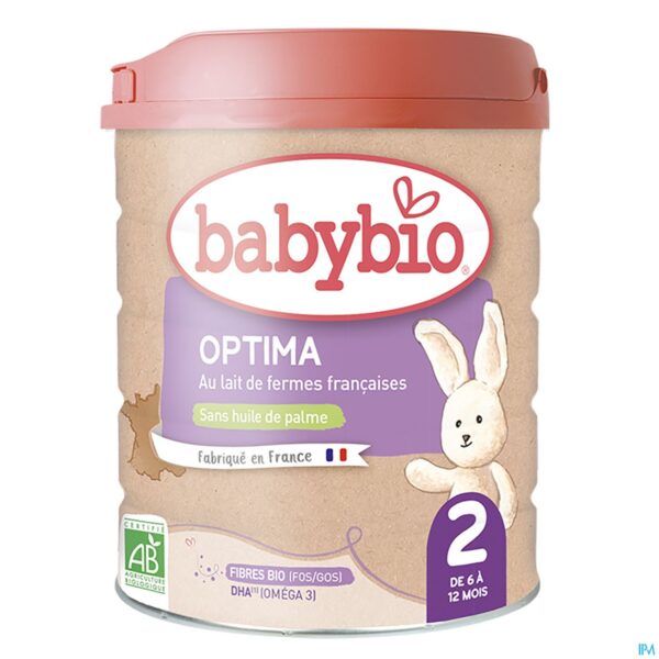 Packshot Babybio Optima 2 Opvolgmelk 800g