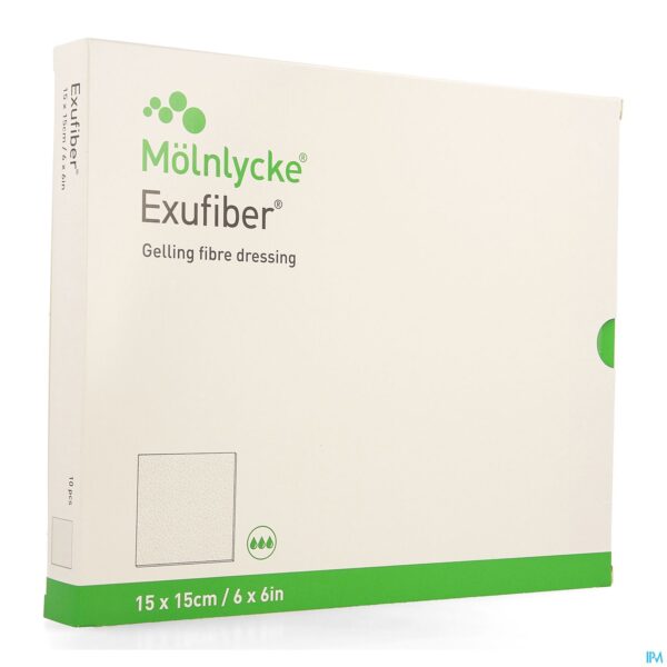 Packshot Exufiber Gelling Fibre Dressing Ster 15 X 15cm 10