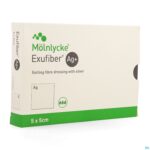 Packshot Exufiber Ag Gel.fibre Dressing Ster 5 X 5cm 10