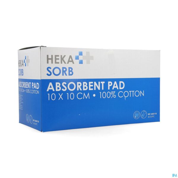 Packshot Hekasorb Absorb. Verband Niet Steriel 10x10cm 50