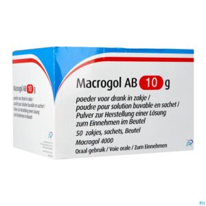 Packshot Macrogol AB 10g Pdr Voor Drank Zakje 50