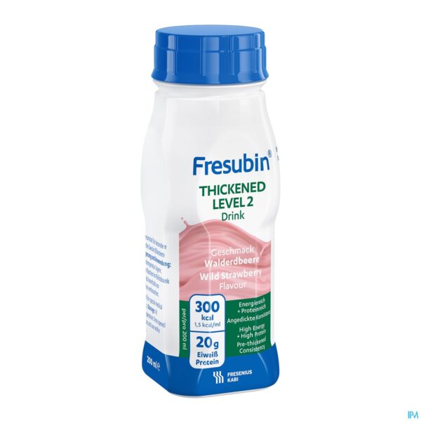 Productshot Fresubin Thickened Level 2 Drink Aardbei 4x200ml