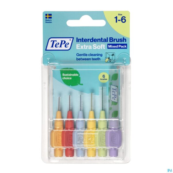 Packshot Tepe Interdental Brush Assorted X-soft 6 Packshot Tepe Interdental Brush Assorted X-soft 6