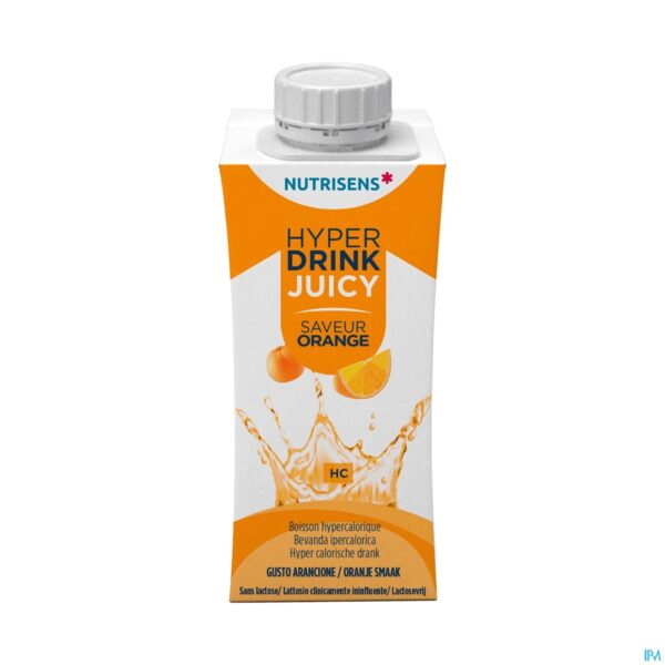 Packshot Nutrisens Hyperdrink Juicy Sinaasappel 4x200ml Packshot Nutrisens Hyperdrink Juicy Sinaasappel 4x200ml