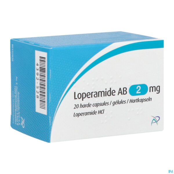 Packshot Loperamide AB 2mg Harde Caps 20 X 2mg