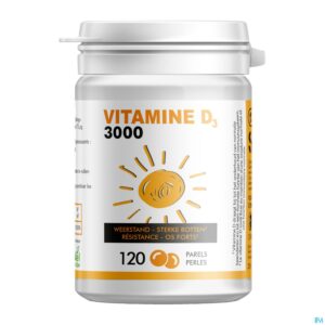 Packshot Soria Vitamine D 3000iu Parels 120