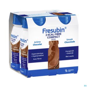 Packshot Fresubin 2 Kcal Fibre Compact Drink Choco 4x125ml