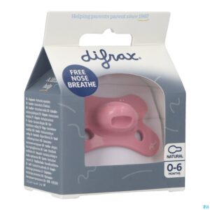 Packshot Difrax Fopspeen Natural 0-6m Uni Raspberry