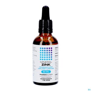 Packshot Mineraal Zink Druppels 50ml Pharmanutrics