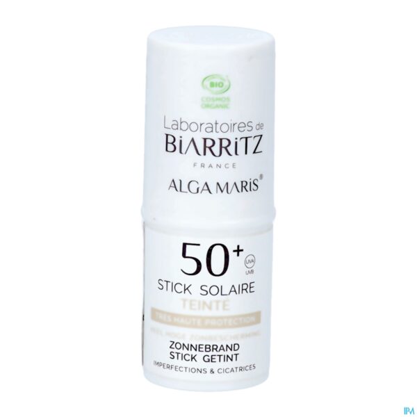 Packshot Alga Maris Getinte Zonnestick Ip50+ 9ml Packshot Alga Maris Getinte Zonnestick Ip50+ 9ml