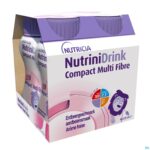 Packshot Nutrinidrink Compact Multi Fibre Aardbei 4x125ml