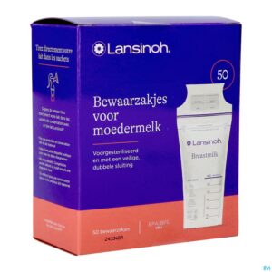 Packshot Lansinoh Bewaarzakjes Moedermelk 50 40056
