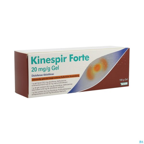 Packshot Kinespir Forte 20mg/g Gel 100g