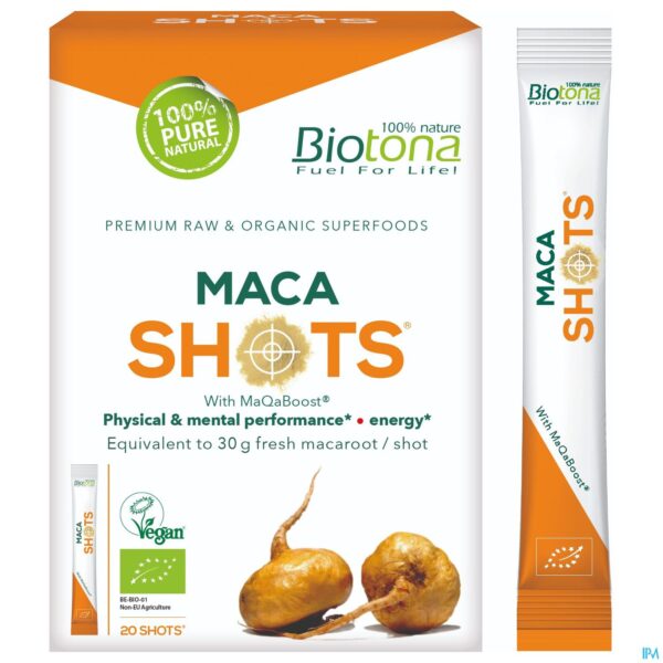 Packshot Biotona Maca Shot Zakje 20x2,2g