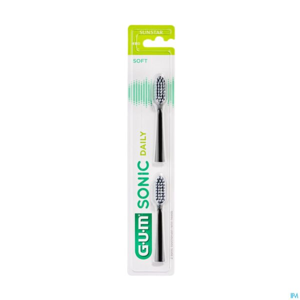 Packshot Gum Sonic Daily Batterij Tanden Opzetborstel Zwart