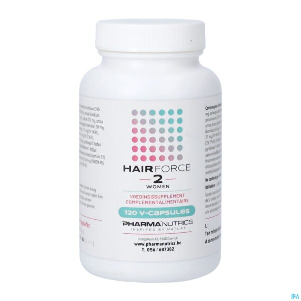 Packshot Hair Force 2 Women V-caps 120 Pharmanutrics