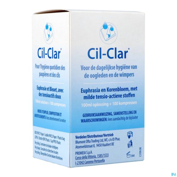 Packshot Cil-clar Hygiene Oogleden 100ml+kp 100 Nf