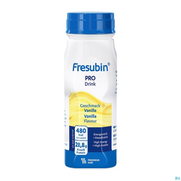 Productshot Fresubin Pro Drink Vanille 4x200ml