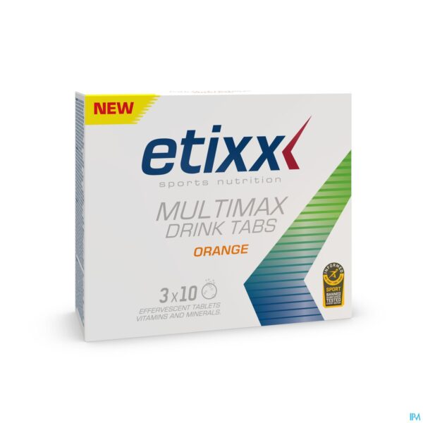 Packshot Etixx Multimax Drink Orange Tube Tabl 3x10