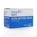 Packshot Hekasoft Kompres Non-wov. Steriel 5x 5cm 1x100