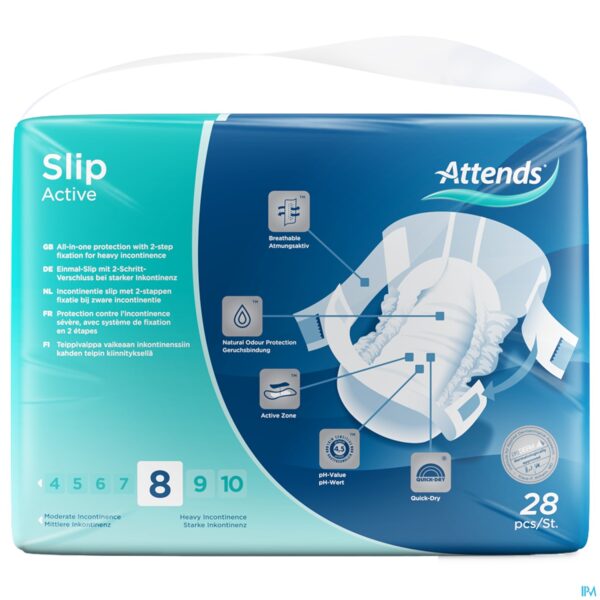 Packshot Attends Slip Active 8l 28
