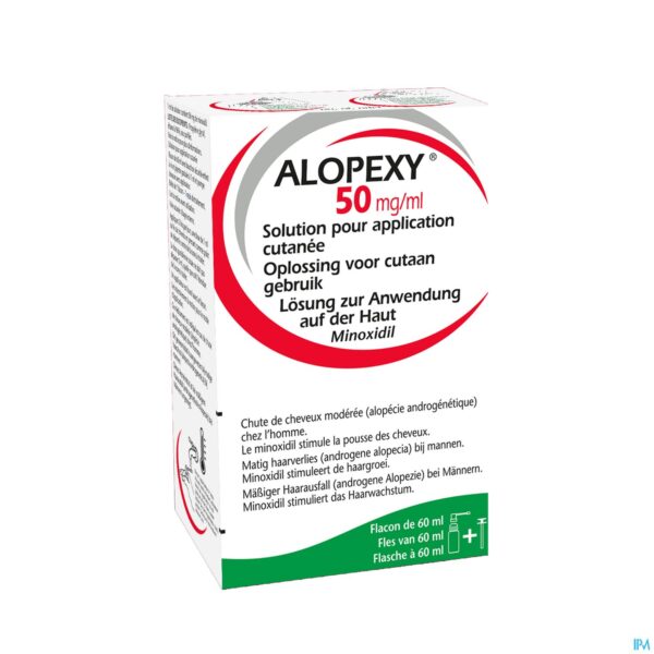 Packshot Alopexy 50mg/ml Opl Cut. Gebr. Fl Pipet/spray 60ml