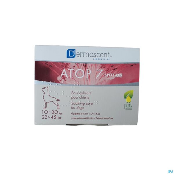 Packshot Dermoscent Atop 7 Spot On Hond 10-20kg 4x1,2ml