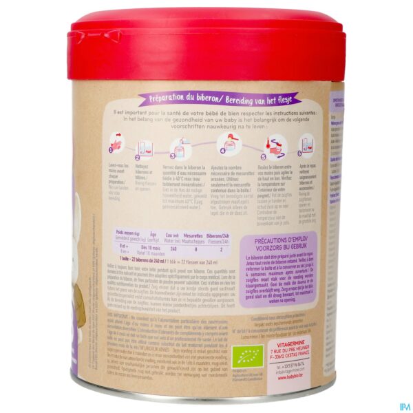 Packshot Babybio Optima 3 Peutermelk 800g