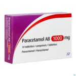 Packshot Paracetamol AB 1000mg Comp 10