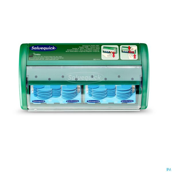 Packshot Salvequick Pleisterdispensr Blauw 51030130