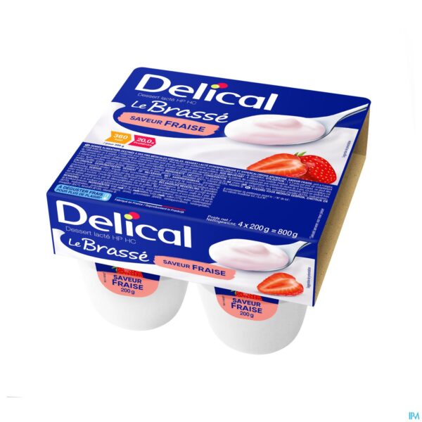 Packshot Delical Le Brasse Aardbei 4x200g