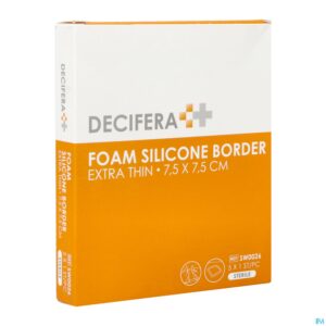 Packshot Decifera Foam Silicone Border Extra Thin 7,5x7,5cm