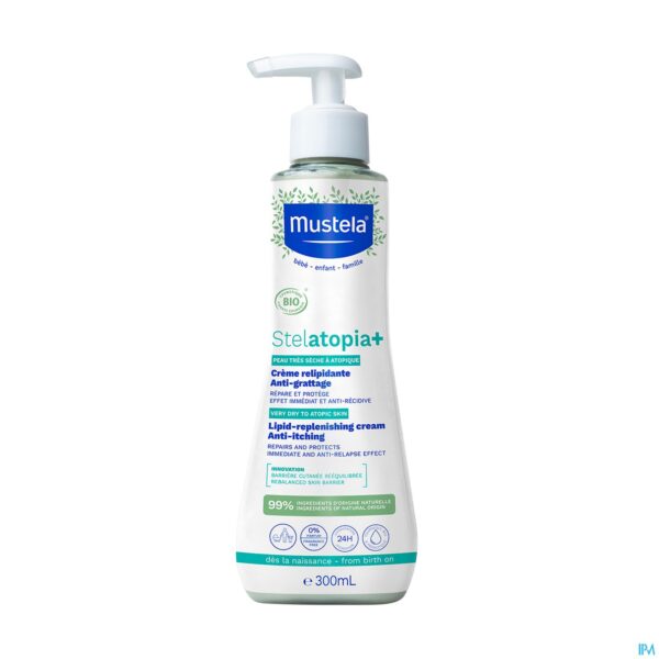 Packshot Mustela Pa Stelatopia+ Herstellende Cr A/jeuk300ml