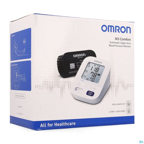 Packshot Omron M3 Comfort Bloeddrukmeter Arm Automat.